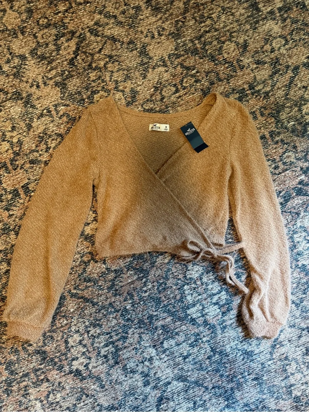 Hollister Wrap Crop Top - Camel Brown